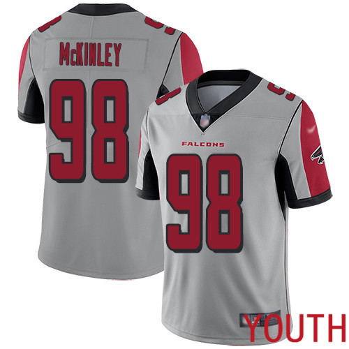 Atlanta Falcons Limited Silver Youth Takkarist McKinley Jersey NFL Football #98 Inverted Legend->youth nfl jersey->Youth Jersey